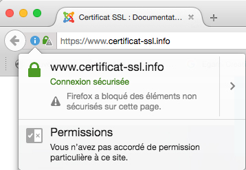 Firefox à bloqué des éléments non sécurisés sur cette page.